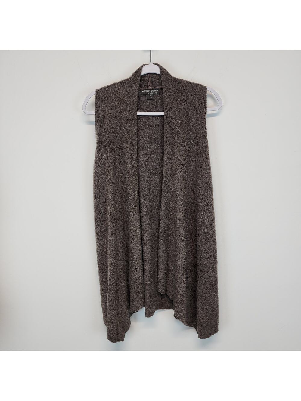 Barefoot Dreams Womens Sleeveless Sweater Size XS Gray Open Bamboo Chic Lite